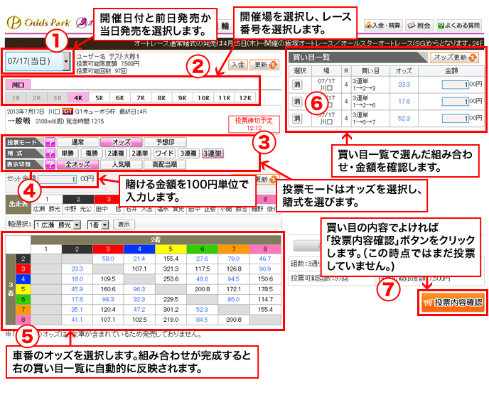 オッズ投票画面02