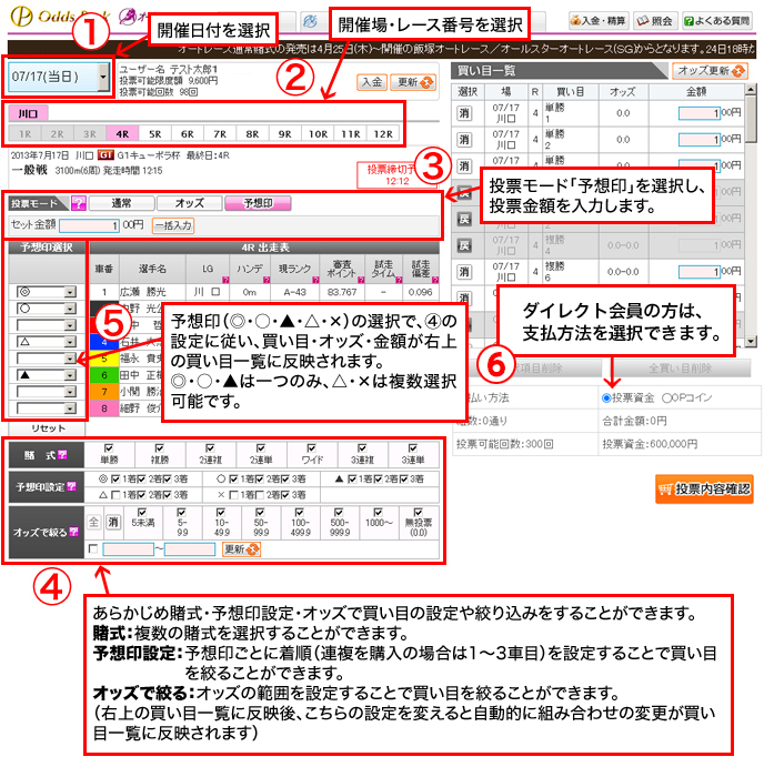 予想印投票画面01