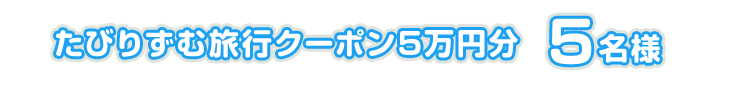 たびりずむクーポン5万円分 5名様