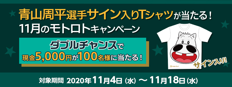 RITCTVcI11̃ggLy[@2020N114ij`1118ij@_u`XŌ5,000~100lɓI