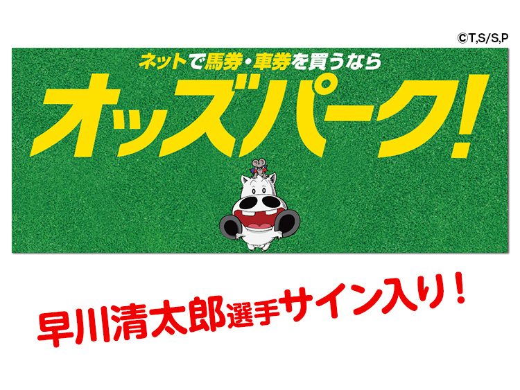 早川清太郎選手サイン入りオッズパークオリジナルマキバオータオル