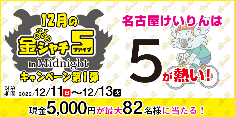 yÉցz12̋V`5 in MidnightLy[1e@Ώۊԁ@2022N1211ij`1213i΁j@5,000~ő82lɓI