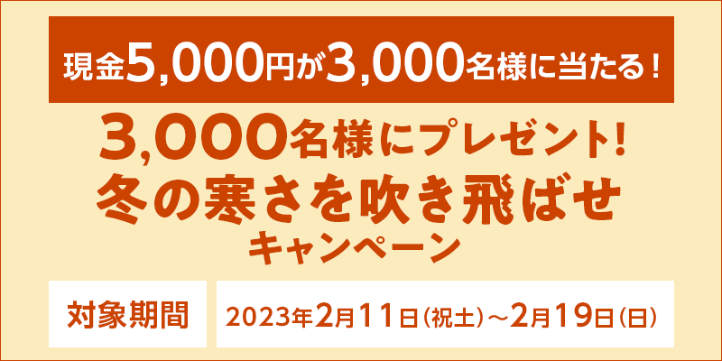 3,000lɃv[gI~̊𐁂΂Ly[@Ώۊԁ@2023N211ijyj`219ij@5,000~3,000lɓI