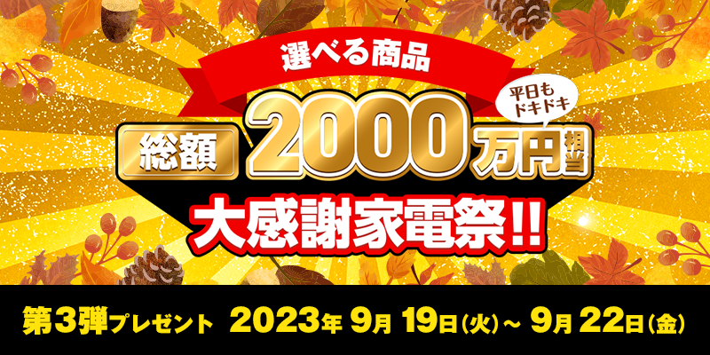 Iׂ鏤iz2,000~労ӉƓdՁII@3ev[g@2023N919i΁j`922ij