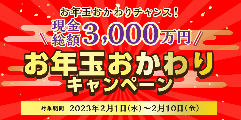 z3,000~INʂLy[@Ώۊԁ@2023N21ij`210ij@Nʂ`XI