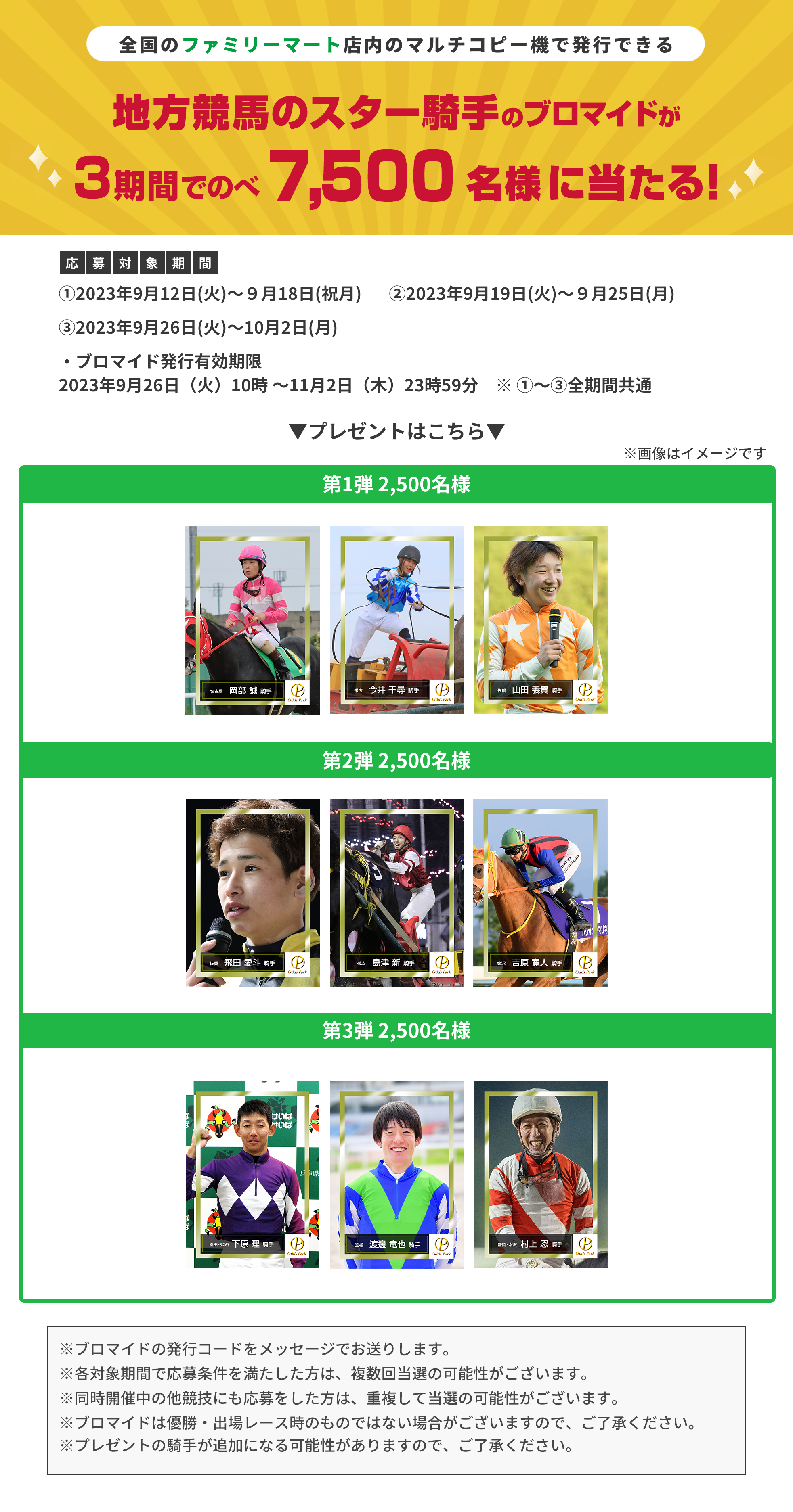 オッズパークとファミマにGoGoキャンペーン賞品