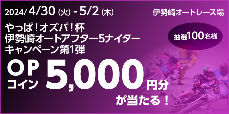ρIIYpIt ɐI[gAt^[5iC^[Ly[1e@Ώۊԁ@2024N430i΁j`52i؁j@OPRC5,000~II100l@Ώۏ@ɐI[g[X