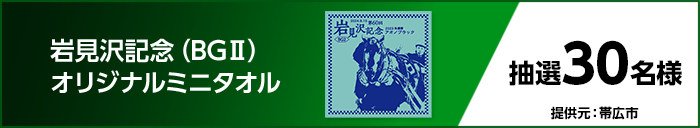 岩見沢記念(BGII)オリジナルミニタオル 抽選30名様 提供元:帯広市