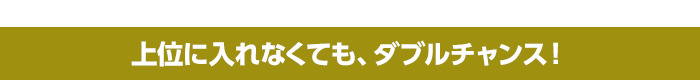 上位に入れなくても、ダブルチャンス!
