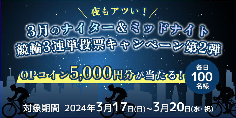 AcI3̃iC^[~bhiCg3AP[Ly[2e@Ώۊԁ@2024N317ij`320iEjj@OPRC5,000~Ie100l