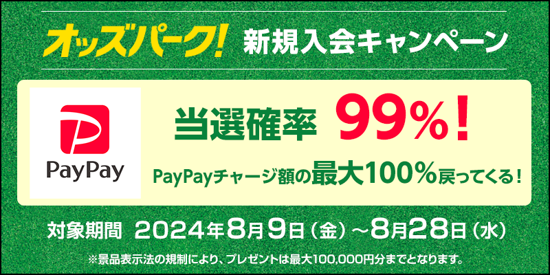 IbYp[NVKLy[@Ώۊԁ@2024N89ij`828ij@Im99I PayPay`[Wz̍ő100߂ĂI ii\@̋KɂAv[g͍ő100,000~܂łƂȂ܂B