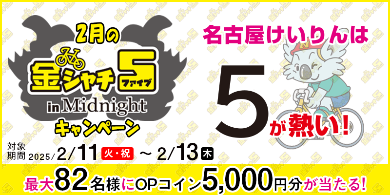 y5,000~z2̋V`5 in MidnightLy[ 2025N211i΁Ejj`213i؁j ő82lOPRC5,000~I Ώۏ É֏