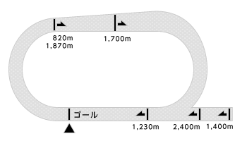 園田競馬場の走路図