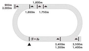 佐賀競馬場の走路図