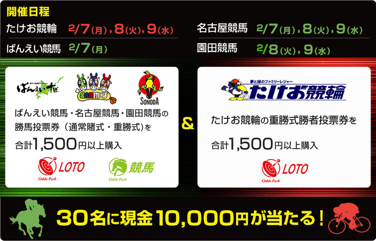 抽選で30名様に現金10,000円をプレゼント